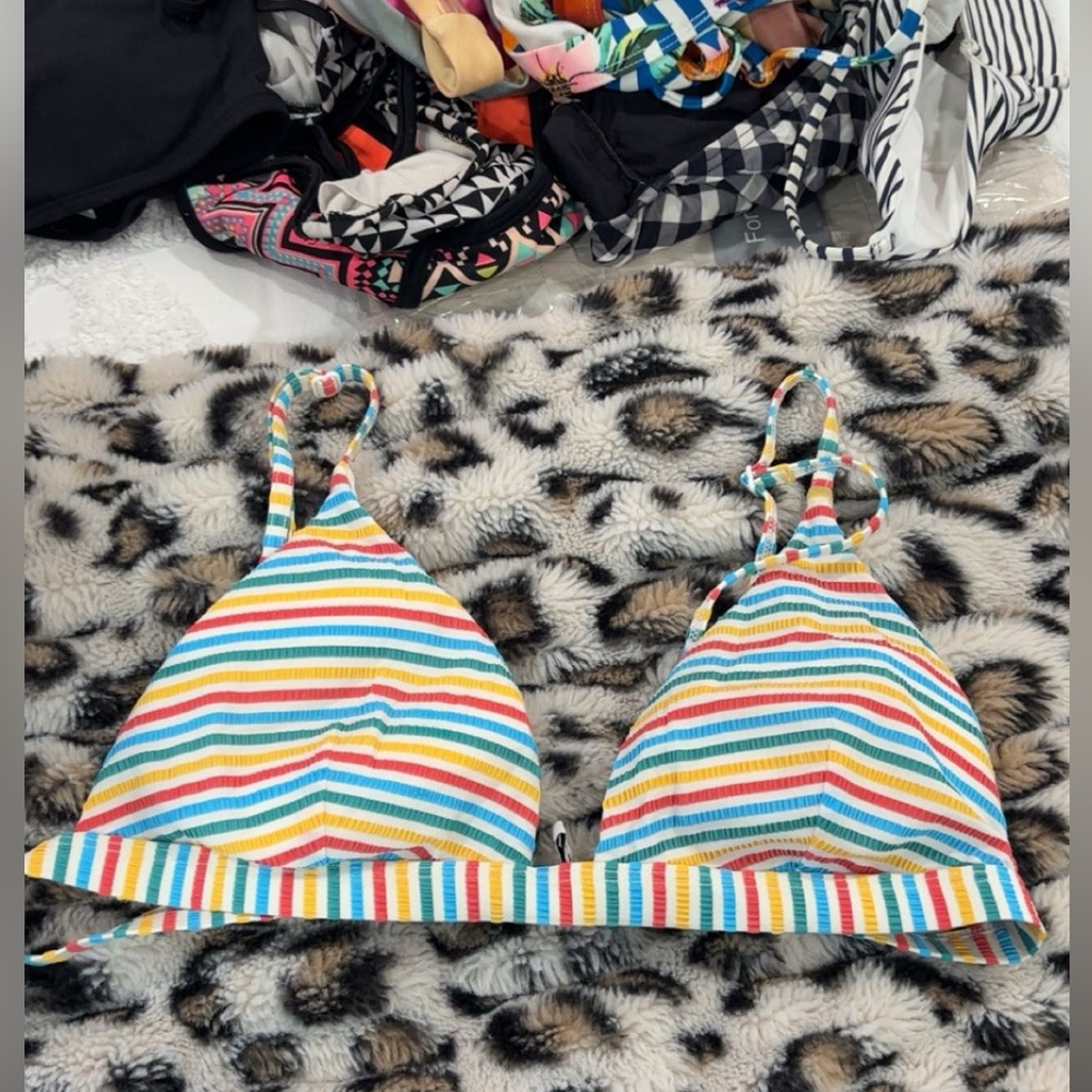 Striped Multicolor Bikini Top